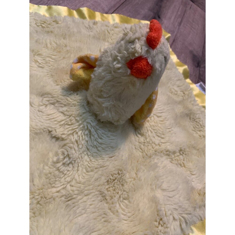 Cloud Island Yellow Chickie Lovie Security Blanket Crinkle Arms Swirl Satin Chic